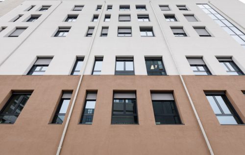 Particolare del rivestimento esterno della struttura