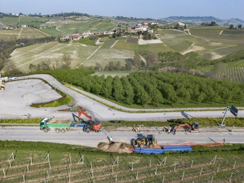 Vista aerea dell'intervento