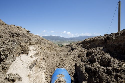 Dettaglio dell’interramento della tubazione