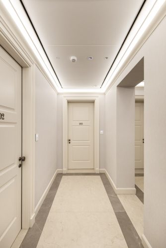 Vista del corridoio di accesso alle camere