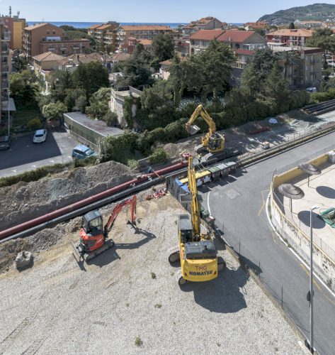 Posizionamento tubazioni vista aerea