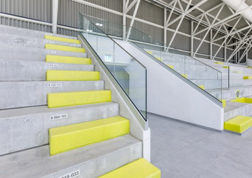 Particolare tecnico dei parapetti delle tribune