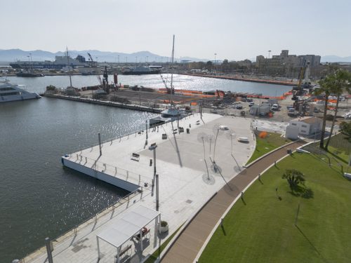 Vista aerea dalla strada del waterfront 