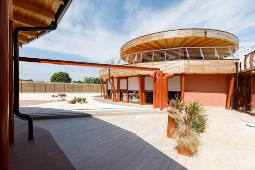 Particolare esterno delle nuove strutture