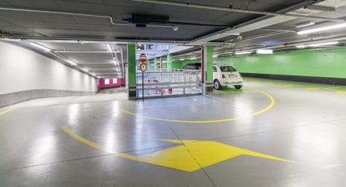 Rampa di accesso ai vari piani del parcheggio 