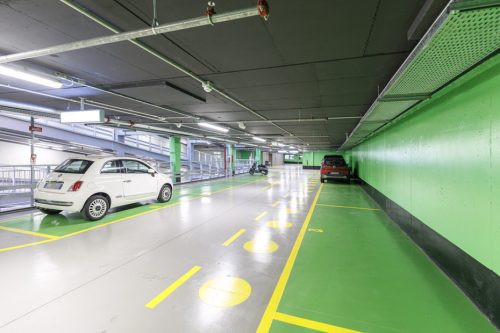 Particolare delle postazioni auto interne al parcheggio