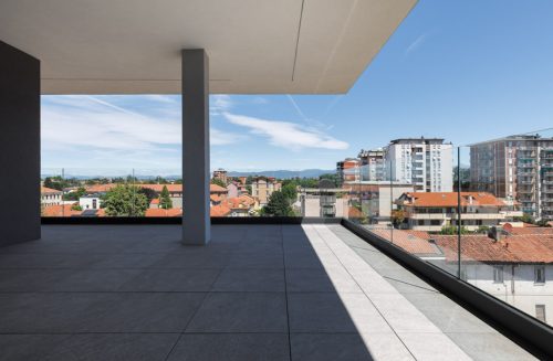 Vista lineare di una terrazza