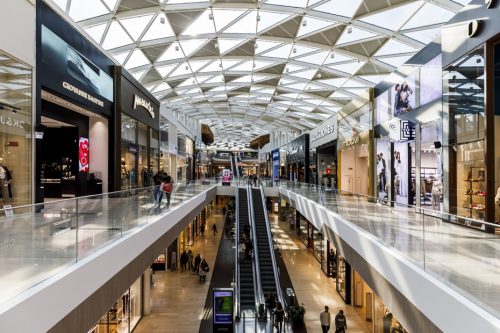 Prospettiva frontale del vano delle scale mobili